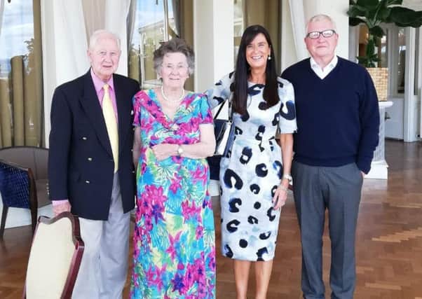Douglas and Jean  Macdonald celebrate their Diamond Wedding Anniversary  at Crieff Hydro with their daughter Jenny and son-in-law Allan Ross. Picture: DCT Media