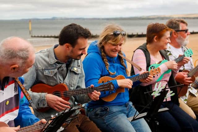 Portobello Promenade was jam-packed with talent for the Big Beach Busk. Picture: Scott Louden