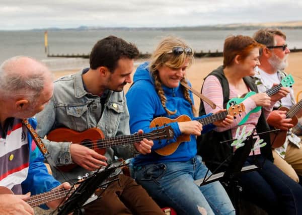 Portobello Promenade was jam-packed with talent for the Big Beach Busk. Picture: Scott Louden