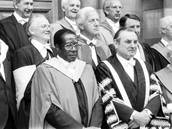 Robert Mugabe, the former president of Zimbabwe, received an honorary law degree from Edinburgh University in 1984. PIC: TSPL.
