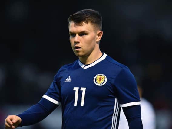 Glenn Middleton in action for Scotland Under-21s against San Marino
