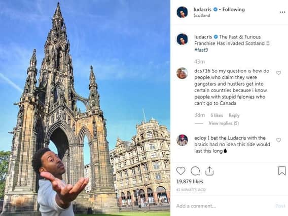 Ludacris posted his sightseeing trip on Instagram