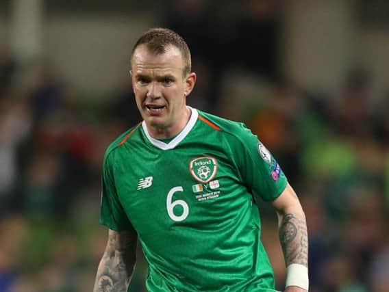 Glenn Whelan in action for Ireland earlier this year. The veteran won his 87th cap against Switzerland