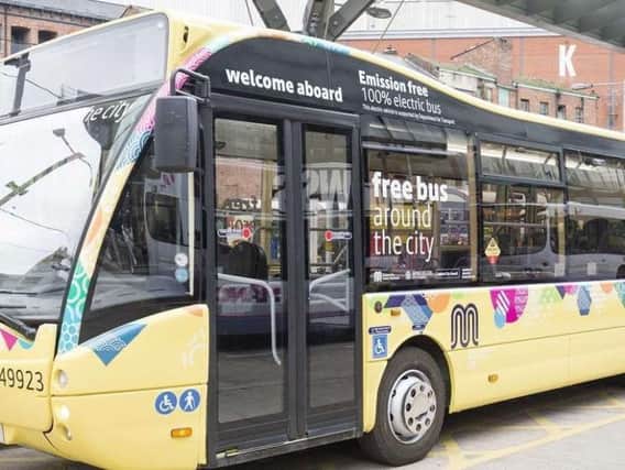 A free hopper bus in Manchester