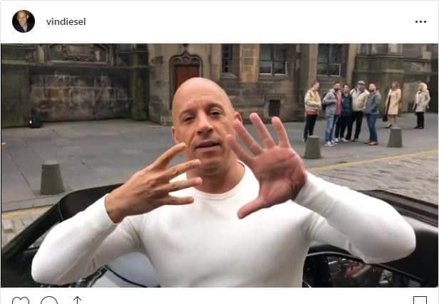 Main man Vin Diesel was among the stars paying tribute to Edinburgh on social media.