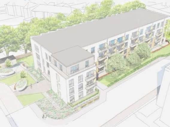 A block of flats will be built at the former office site at Pinkhill