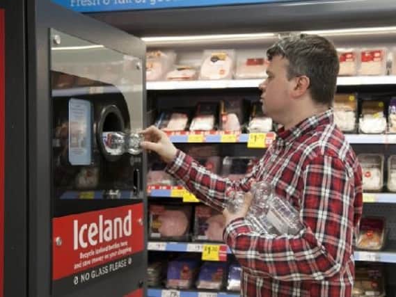 An Iceland store in Musselburgh, East Lothian, installed a reverse vending machine as part of a trial, ahead of the forthcoming formal introduction of a deposit-return system in Scotland