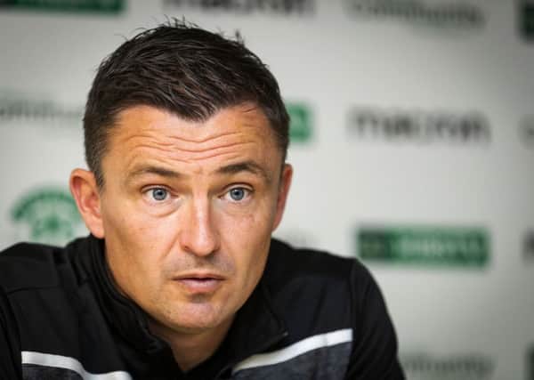 EDINBURGH, SCOTLAND - SEPTEMBER Paul Heckingbottom during a Hibs Media session on September 12, 2019, at the HTC, Tranent (Photo by Roddy Scott / SNS Group)