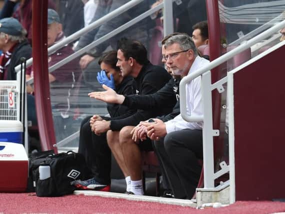Craig Levein looks on during the 3-2 defeat by Motherwell at Tynecastle. Pic: SNS