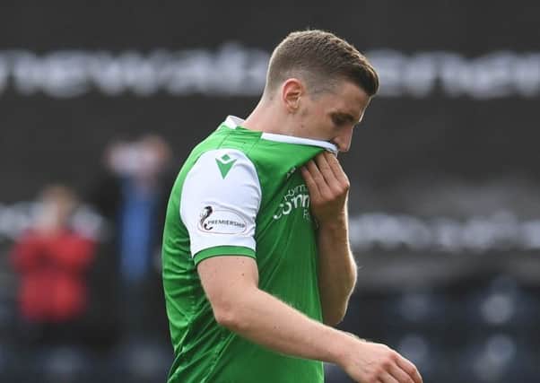 Paul Hanlon walks off at Rugby Park believing Hibs did not do enough to get back in the game once behind