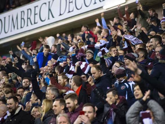 Hearts are on the verge of selling out the away end for the Edinburgh derby. Picture: SNS