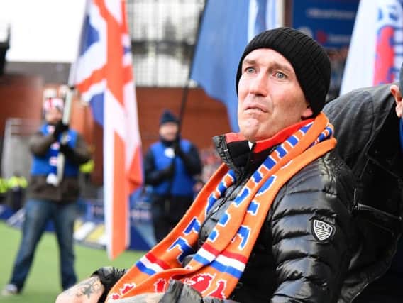 Fernando Ricksen is applauded by the crowd ahead of a Rangers home game with Hamilton in November 2017
