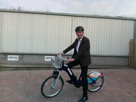 Alastair Dalton tries out one of the brand new Just Eat Cycles electric bikes. Picture: The Scotsman