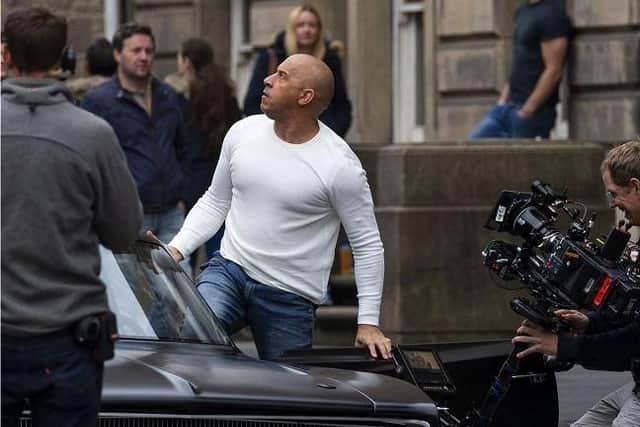 Vin Diesel shooting Fast and Furious 9 in Edinburgh