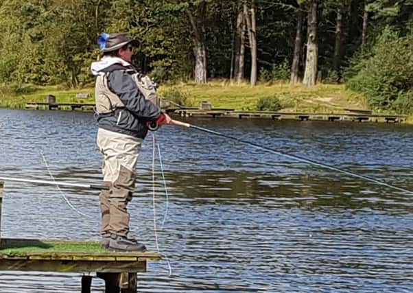 Dione Roberts fishing in the Scottish Ladies competition at Bangour