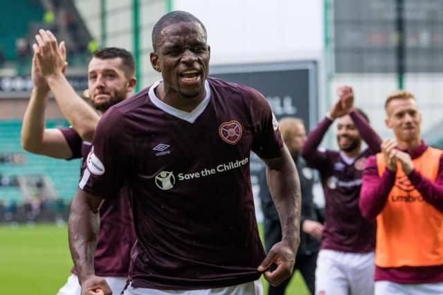 Hearts striker Uche Ikpeazu.