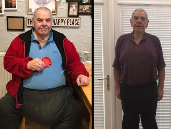 Stan Weir before and after losing 12 stone. Picture: Stan Weir.