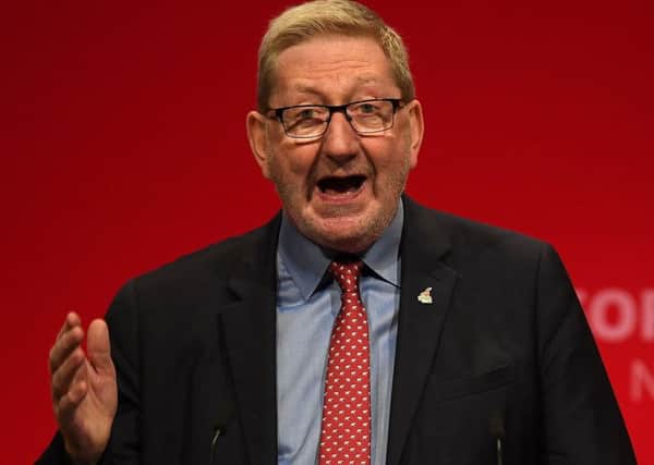 Len McCluskey addresses the Labour Party conference. Picture: AFP/Getty