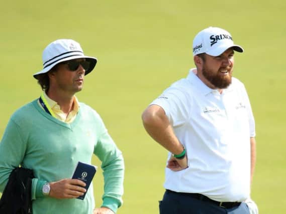Neil Manchip (left) with Shane Lowry during the Open at Royal Portrush