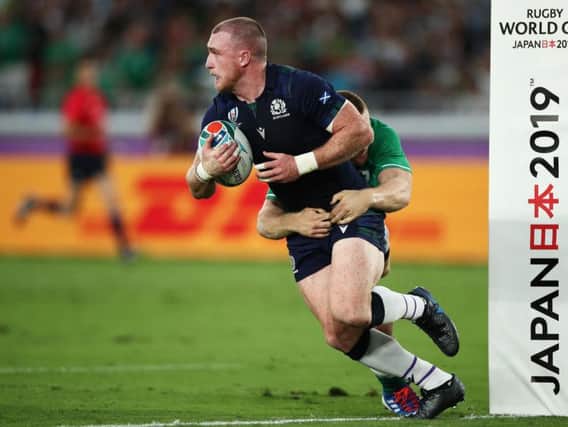 Scotland full-back Stuart Hogg was not involved in training in Kobe today but assistant coach Matt Taylor insisted he was not an injury concern. Picture: Getty Images