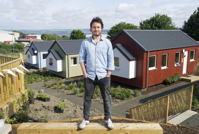 Josh Littlejohn pictured at the new Social Bite village, Granton. 
Picture by Ian Rutherford
