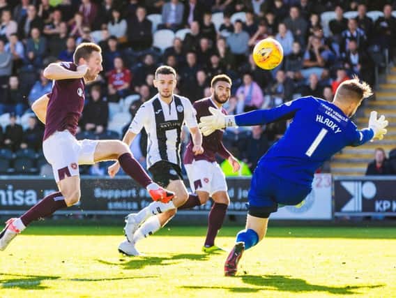 Steven MacLean spurned a good chance for Hearts.