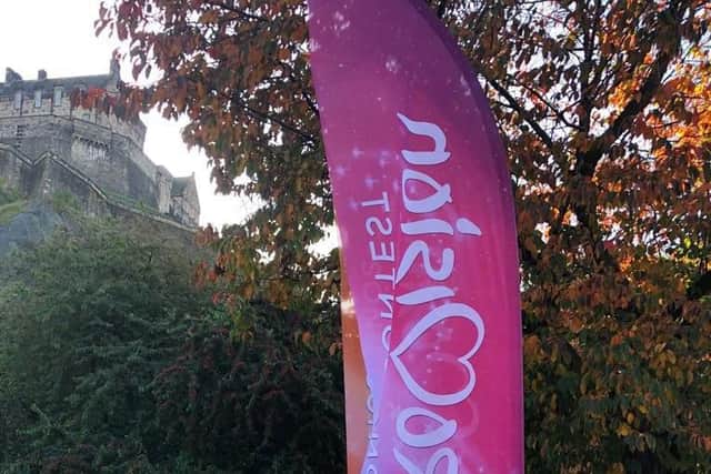 Banners for the film can be seen in Princes Street Gardens. PIC: Lisa Ferguson