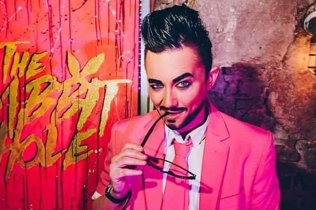 Eli Buck dressed top impress on a night performing as a drag king in CC Blooms