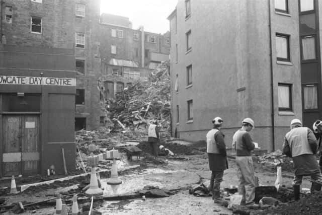 Scenes from Guthrie Street after the blast.