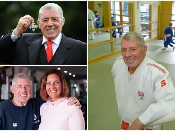 George Kerr has won numerous awards in his lifetime as a judo fighter. Bottom left is George Kerr and Edinburgh Club's new owner Davina Downie