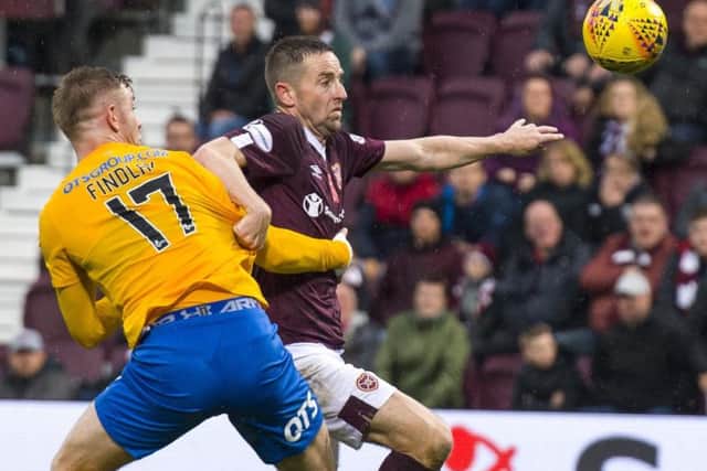 Steven MacLean tries to find an equaliser for Hearts against Kilmarnock. Pic: SNS