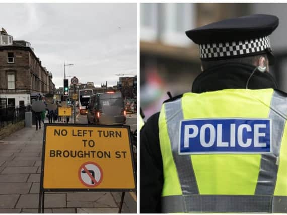 Police have warned drivers about the 'no left turn' from York Place into Broughton Street. Pic: Road Policing Scotland Twitter.