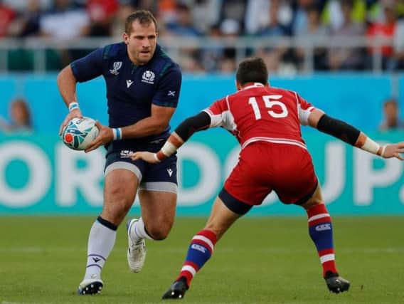 Hooker Fraser Brown was back in his old back-row stomping ground against Russia on Wednesday. Picture: Getty Images