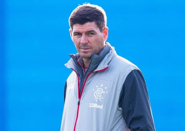Rangers manager Steven Gerrard watches on during a training session. Picture: Ross Parker/SNS