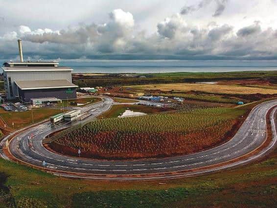 The greater Viridor Dunbar site showing the energy recovery facility and the landfill site, right. The new project will draw heat from the energy recovery facility. Picture: Paul Everington