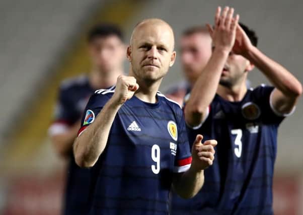 Scotland's Steven Naismith applauds the fans after the final whistle. Pic: Tim Goode/PA