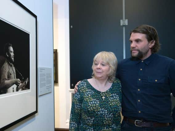Scott Hutchison's family visited the Scottish National Portrait Gallery in Edinburgh today to see his image on display.