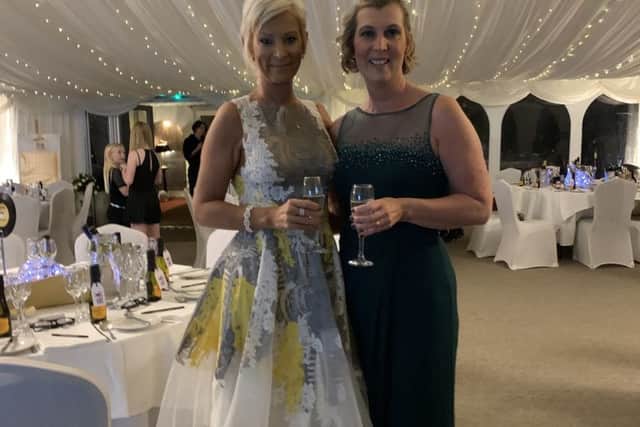 Karen Hilton and Carol Robinson at the charity ball for Make 2nds Count, held recently at Melville Castle.