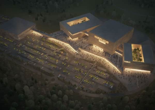 An artists impression of the planned Edinburgh Arena at Straiton. Photo: Lothian Leisure Development/PA Wire.
