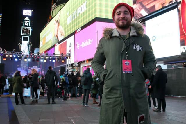 Josh Littlejohn attends the The World's Big Sleep Out at Times Square in New York. Picture: Getty