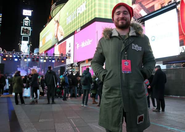 Josh Littlejohn attends the The World's Big Sleep Out at Times Square in New York. Picture: Getty