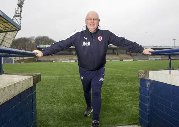 Raith Rovers manager John McGlynn is happy with his team's two-point lead in the League One title race. Picture: Ian Rutherford