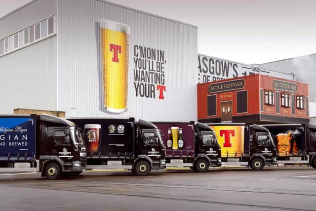 Tennents, which is brewed in Glasgow, remains the best-selling lager brand in Scotland. Picture: Andy Buchanan