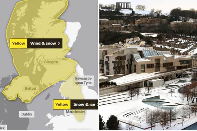 Edinburgh hour-by-hour weather: Heavy snow set to fall in Capital and Lothians TODAY as three-day weather warning issued