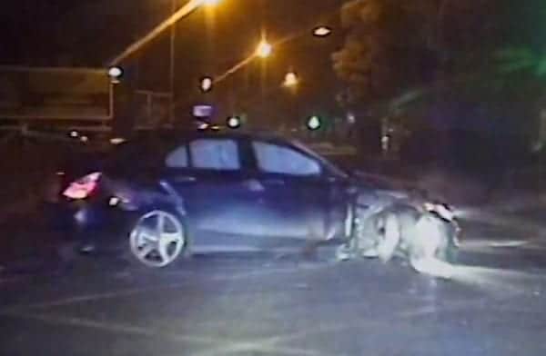 Dramatic dashcam footage shows man flipping car onto roof while trying ...