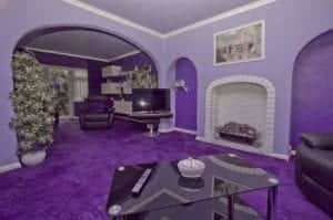 Purple house interior - credit Rightmove and R Whitley and Co